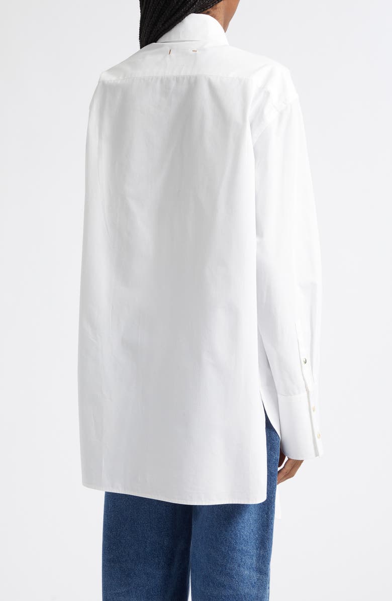 OSSOU Tess Relaxed Fit Cascade Front Button-Up Shirt, Alternate, color, Milk