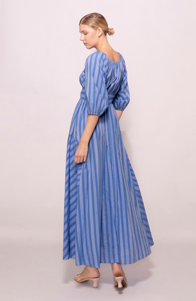 MELLODAY Stripe Maxi Dress, Alternate, color, Blue Stripe
