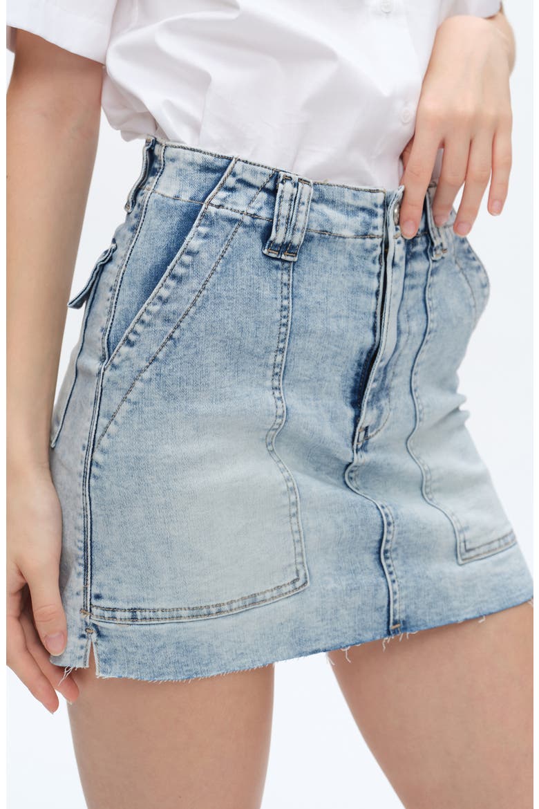 Cutoff Denim Miniskirt, Alternate, color, MEDIUM BLUE