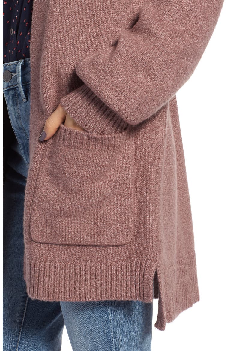 Easy Throw-On Cardigan, Alternate, color, PURPLE TAUPE