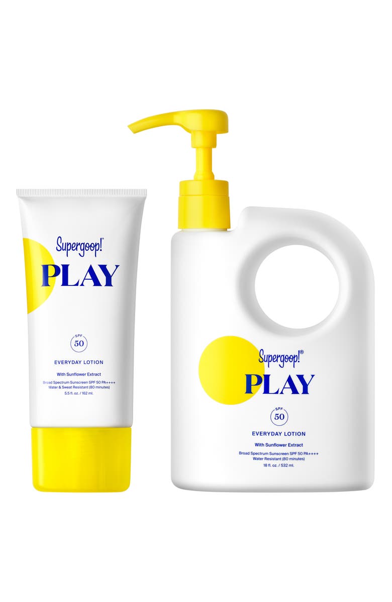Supergoop!<sup>®</sup> Play Everyday Lotion SPF 50 Home & Away Sunscreen Set (Nordstrom Exclusive) $104 Value, Main, color,