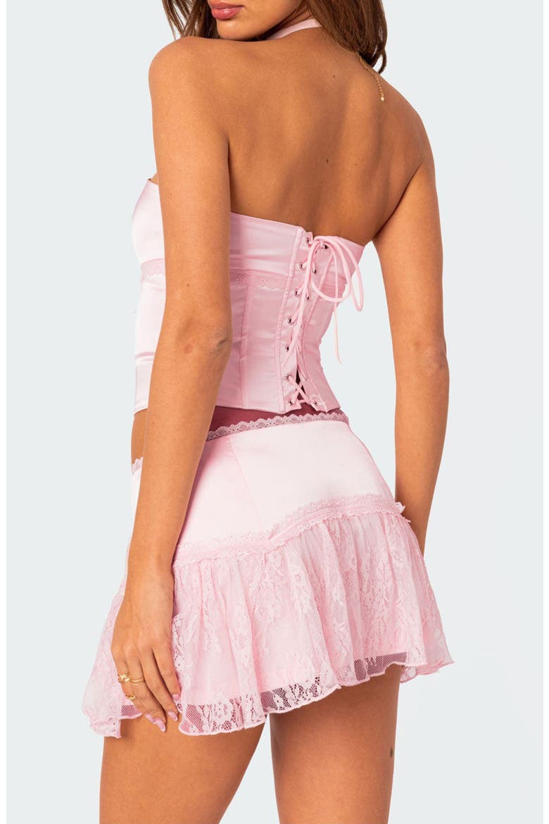 Lex Satin & Lace Corset Top, Alternate, color, LIGHT-PINK