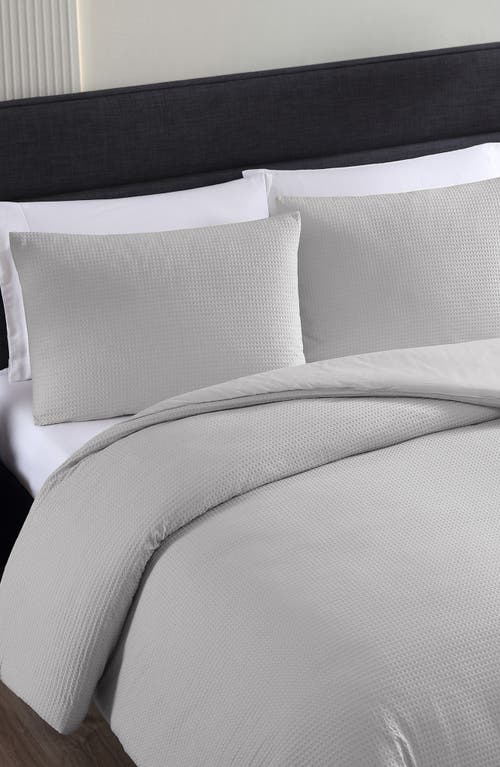 Vera Wang Waffle Pique Comforter & Shams Set In Moonlight Grey