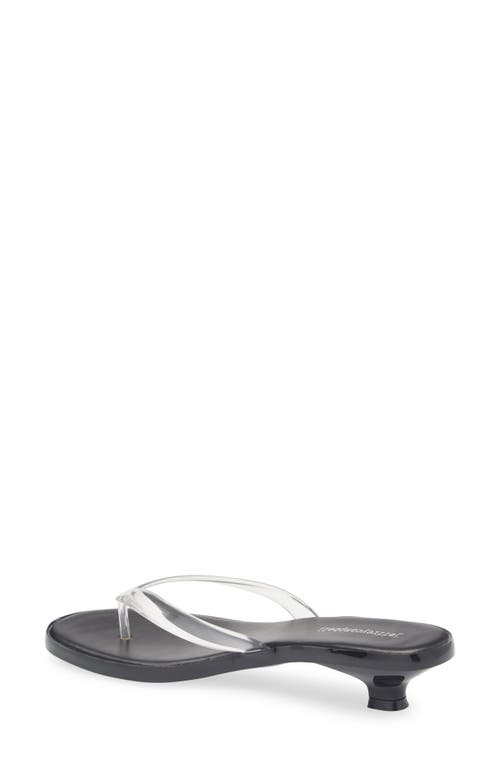 Jeffrey Campbell Lollipop Kitten-heel Jelly Thong Sandals In Clear Black Combo