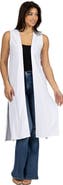 24seven Comfort Apparel Sleeveless Long Cardigan Vest with Side Slit