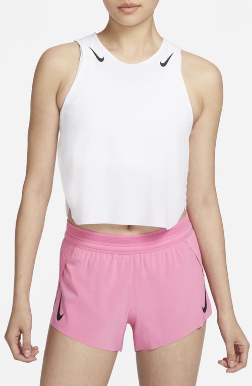 Nike Aeroswift Dri-fit Adv Crop Running Tank Top In White