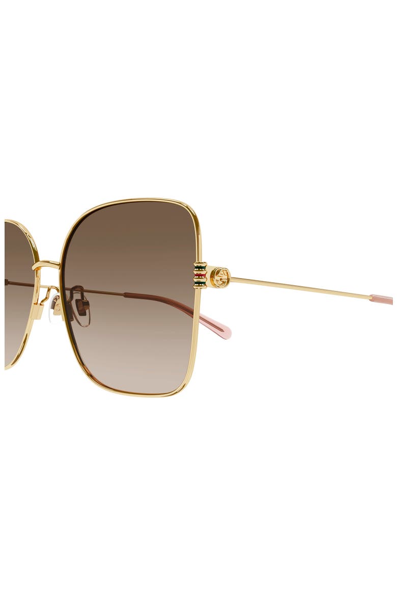 62mm Oversized Square Sunglasses, Alternate, color, GOLD
