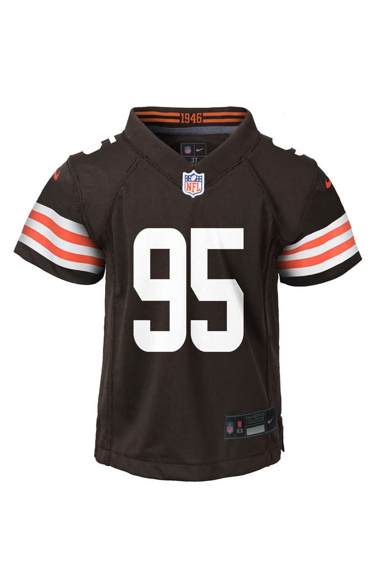 Nike Preschool Nike Myles Garrett Brown Cleveland Browns Player Game Jersey, Alternate, color, 