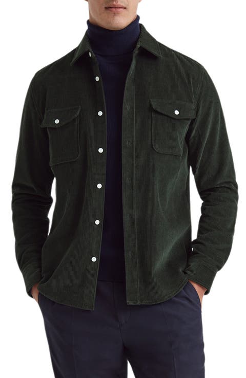 Bonucci Organic Cotton Corduroy Button-Up Shirt