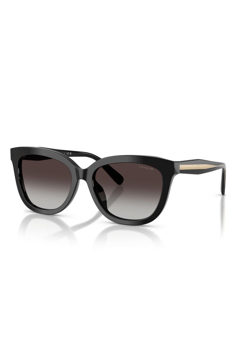 COACH 56mm Gradient Square Sunglasses, Alternate, color, Black / Grey Gradient