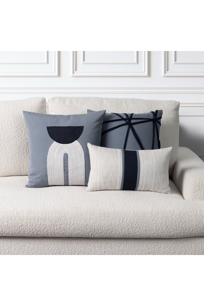 Interlace Indoor & Outdoor Woven Accent Pillow, Alternate, color, Slate