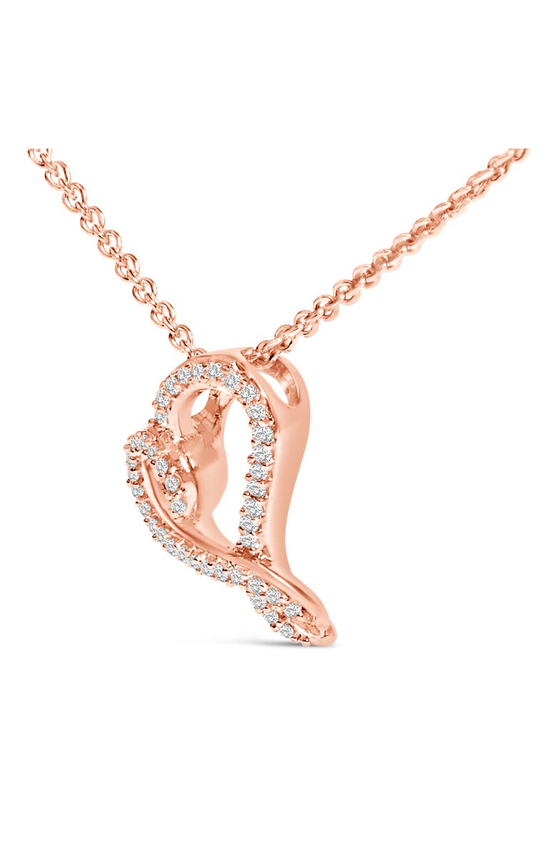 Haus of Brilliance 14k Rose Gold Plated Silver 1/10 Cttw Diamond Open Heart Pendant Necklace, Alternate, color, White Gold Over Silver