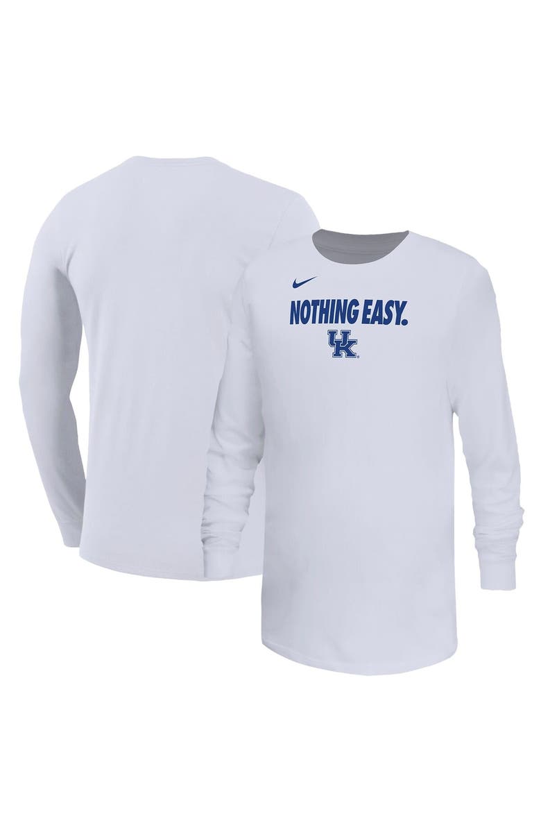 Nike Youth Nike White Kentucky Wildcats 2025 On-Court Bench Long Sleeve T-Shirt, Main, color, 