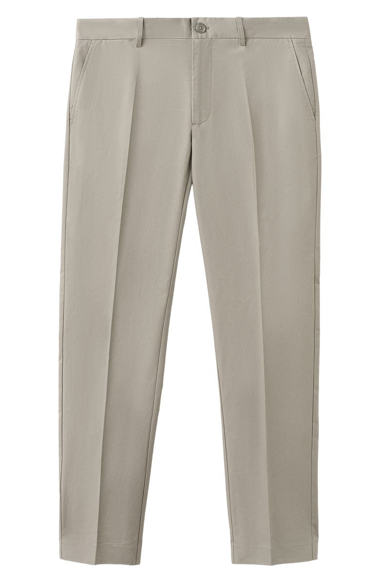 MANGO Slim Fit Flat Front Cotton Twill Pants, Alternate, color, Beige