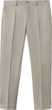 MANGO Slim Fit Flat Front Cotton Twill Pants