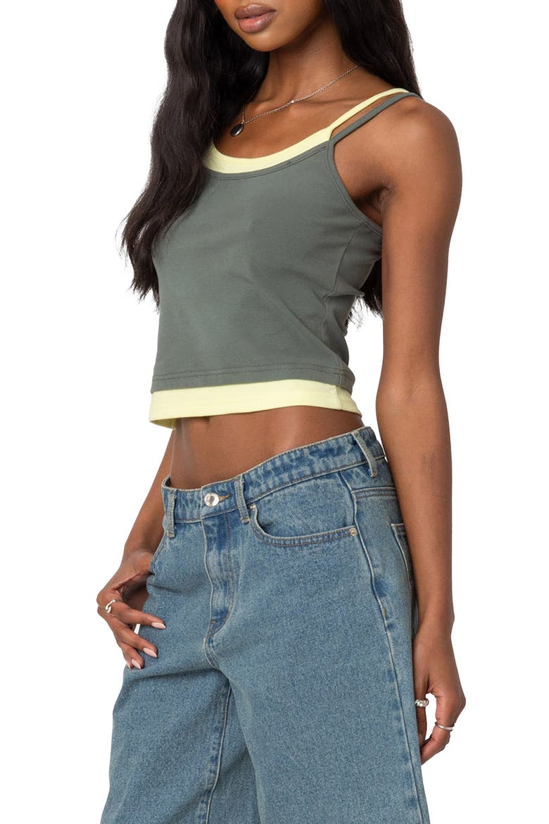 Element Layered Stretch Cotton Tank, Alternate, color, OLIVE