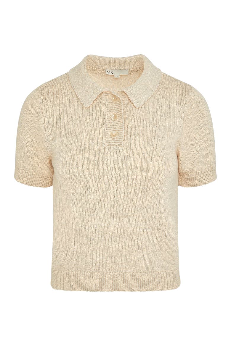 Cotton Boucle Polo, Alternate, color, Natural