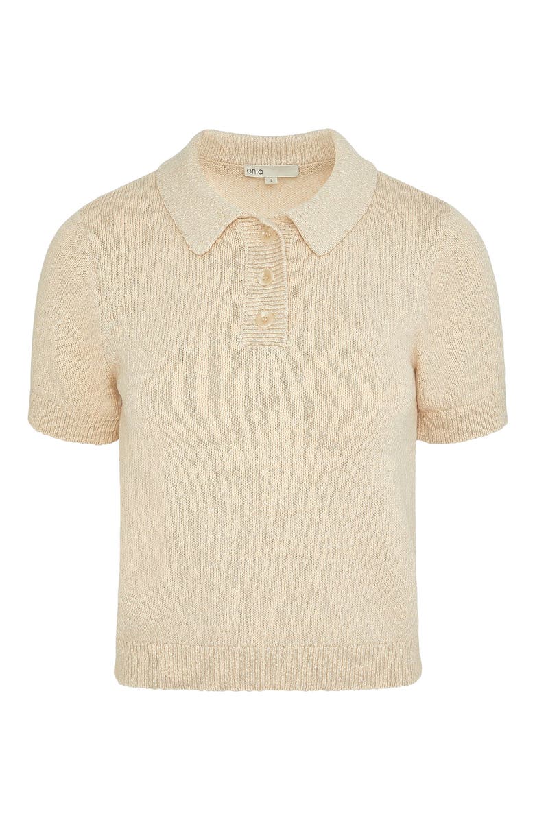 Onia Cotton Boucle Polo, Alternate, color, Natural