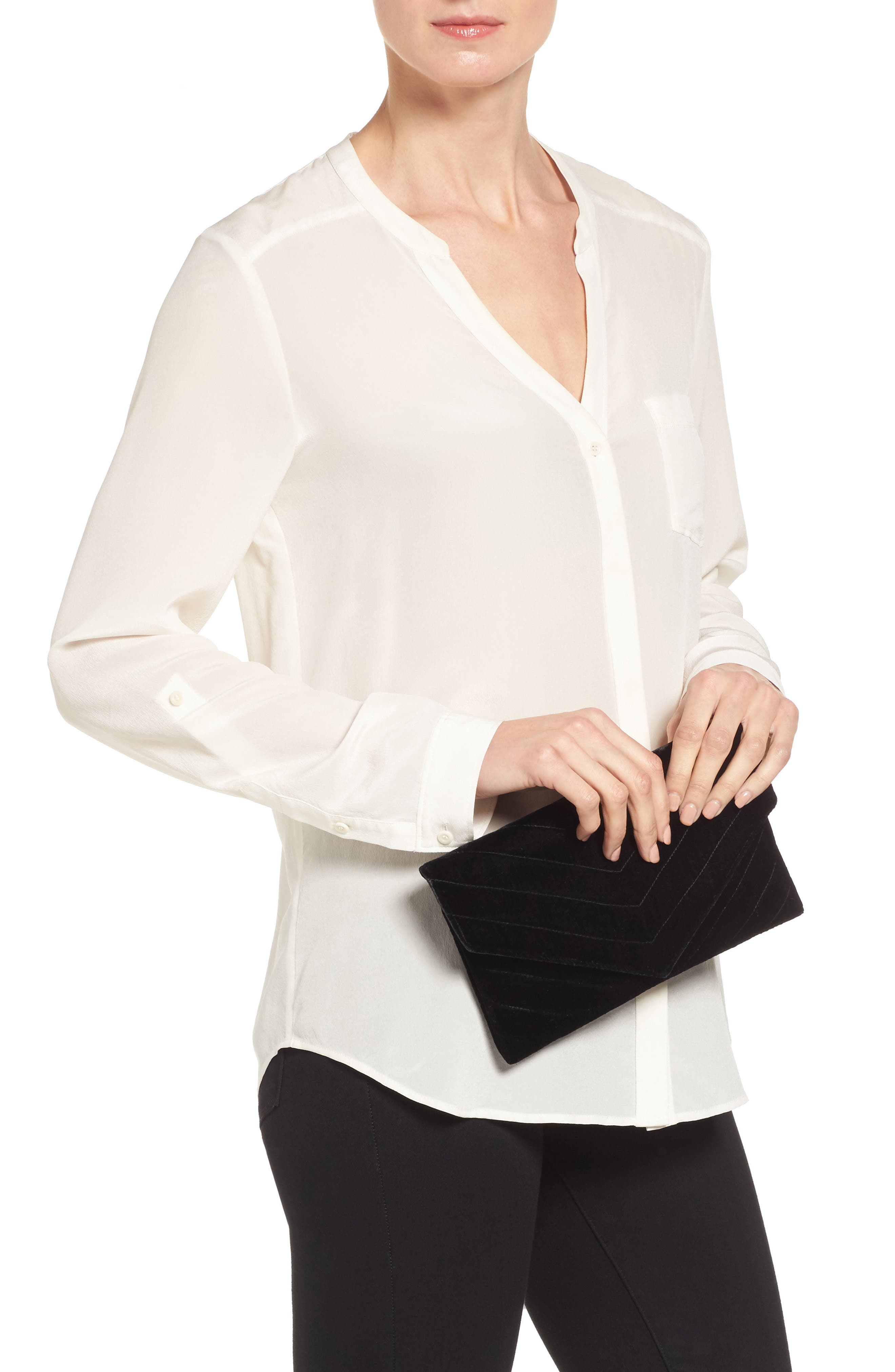 Shiraleah Alexis Velvet Envelope Clutch, Alternate, color, 