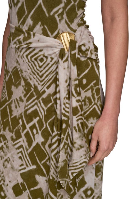Donna Karan New York Print Sleeveless Midi Dress In Green