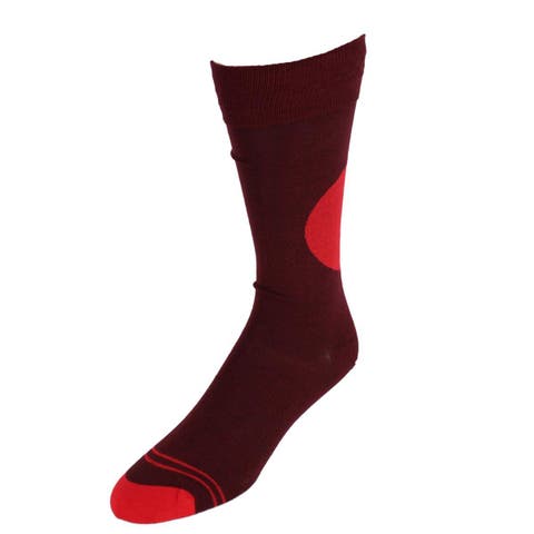 Men's Circle Patch Mid-Calf Premium Novelty Dress Socks (1 Pair)