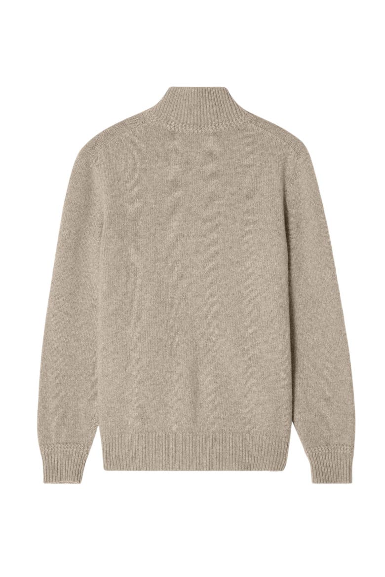 Graham Cashmere Blend Full Zip Sweater, Alternate, color, Natural
