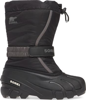 NIB Sorel Youth Flurry sz 5, gray & Green winter good insulated waterproof boot snow