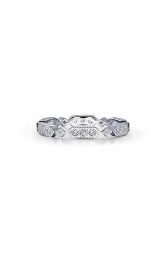 Lafonn Simulated Diamond Milgrain Stackable Eternity Band Ring