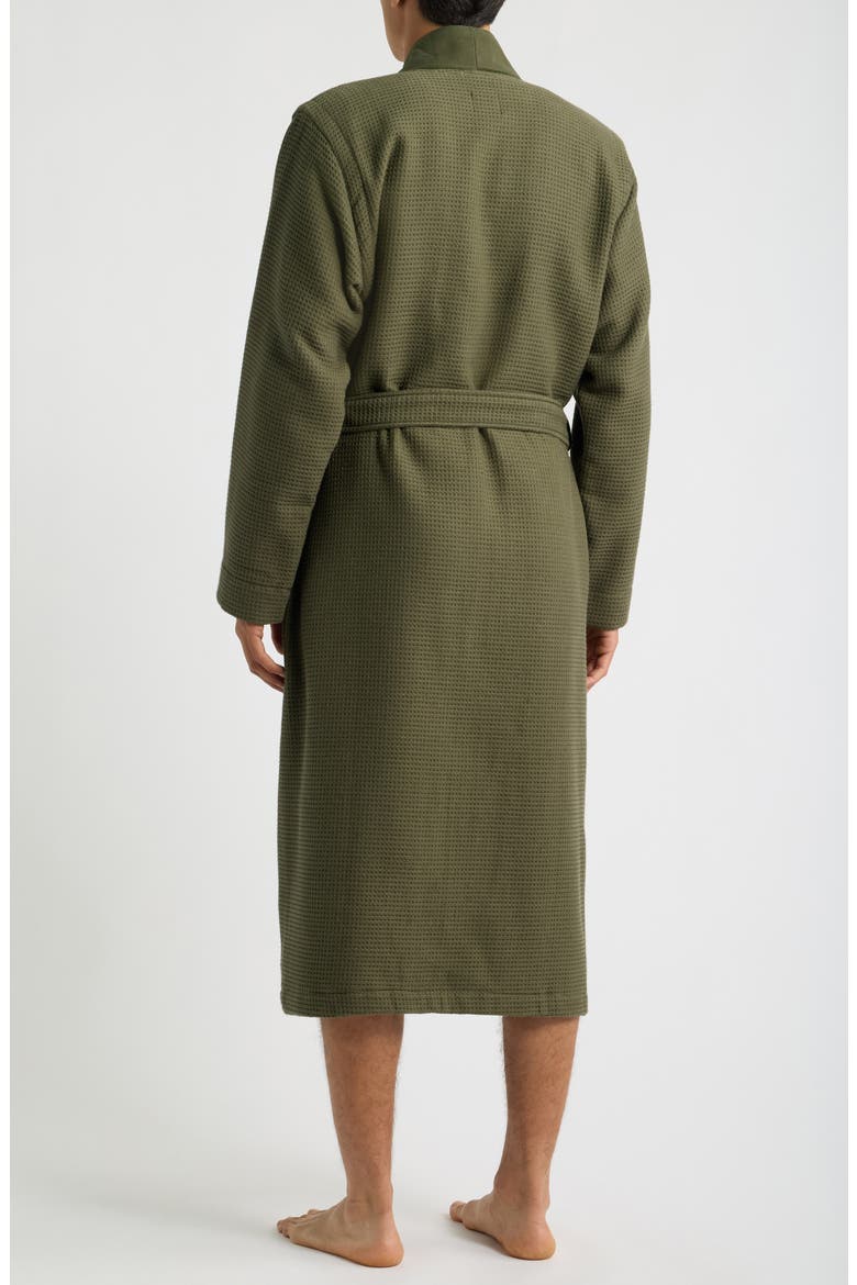 Waffle Knit Robe, Alternate, color, OPEN GREEN
