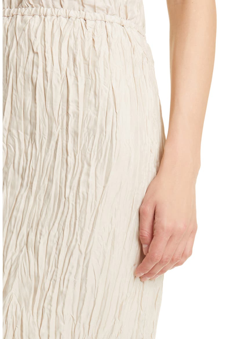 Crinkled Silk Midi Skirt, Alternate, color, LIGHT HAY