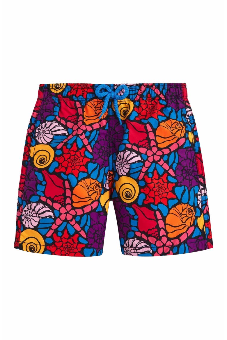 Kids' Noumea Sea Shells Swim Shorts, Main, color, BLEU MARINE