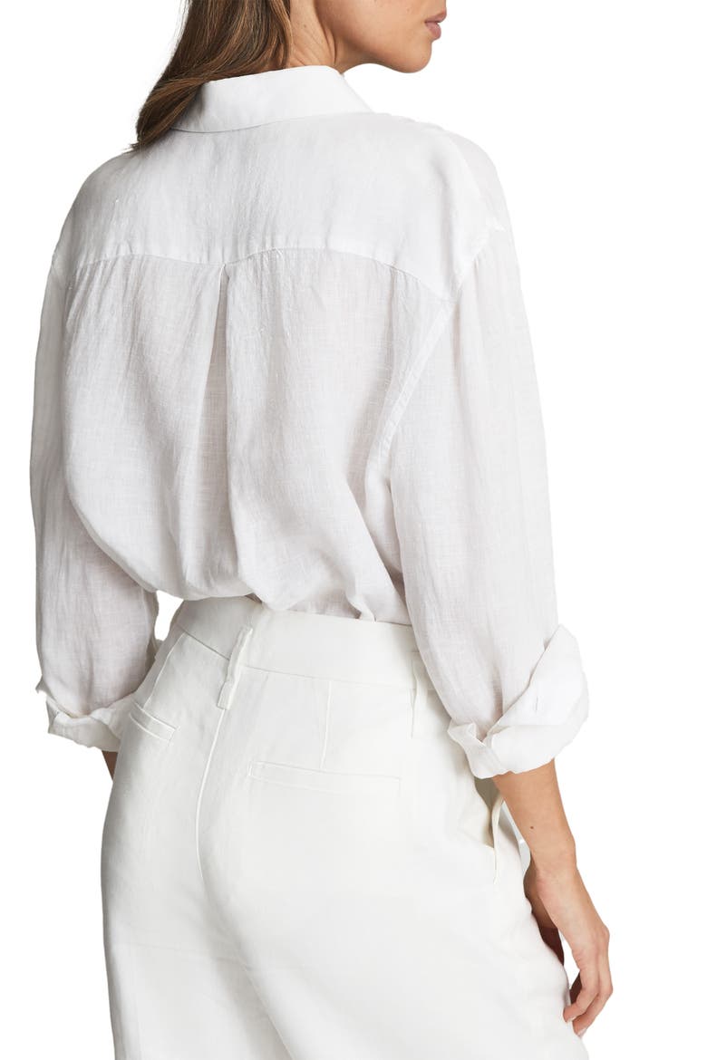 Campbell Linen Button-Up Shirt, Alternate, color, WHITE