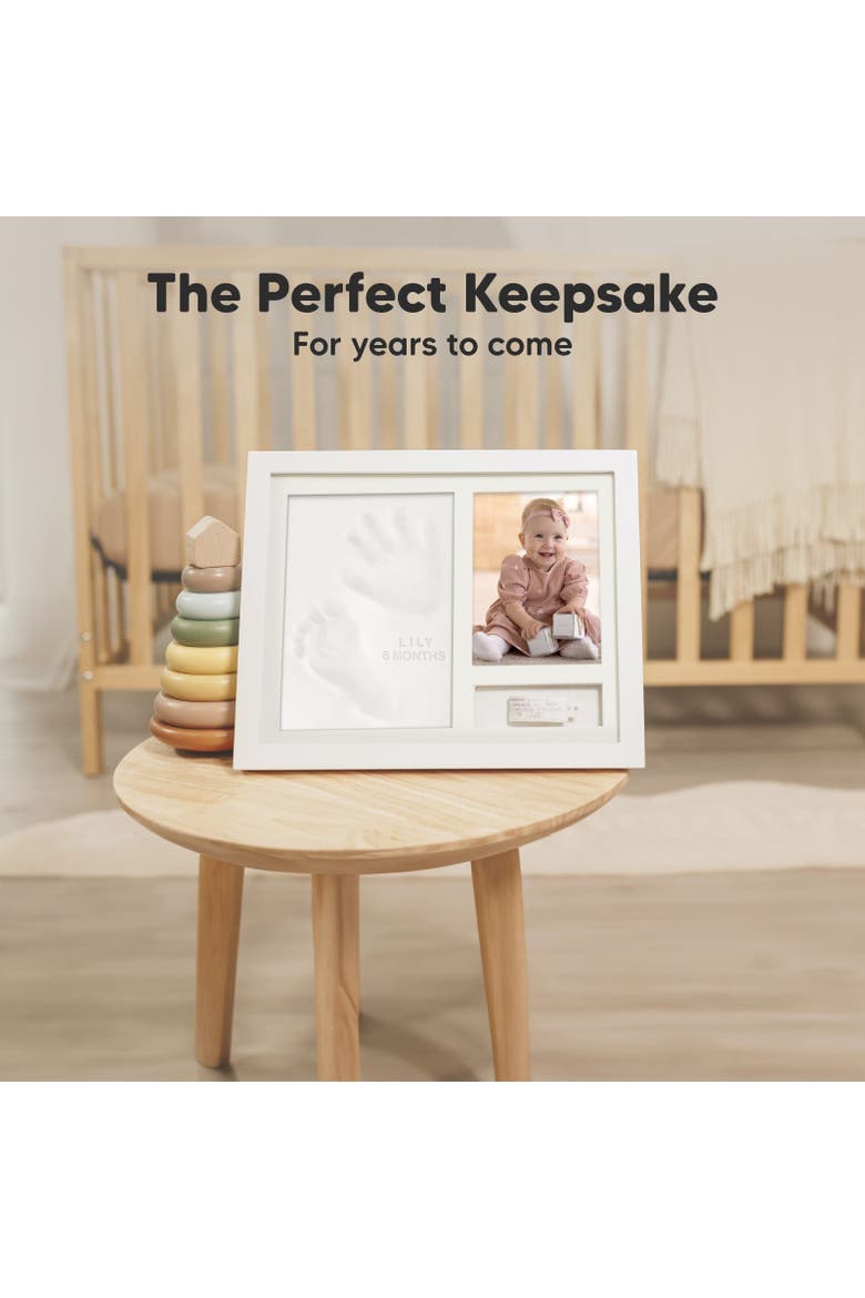 Noel Baby Handprint & Footprint Keepsake Frame, Alternate, color, Alpine White