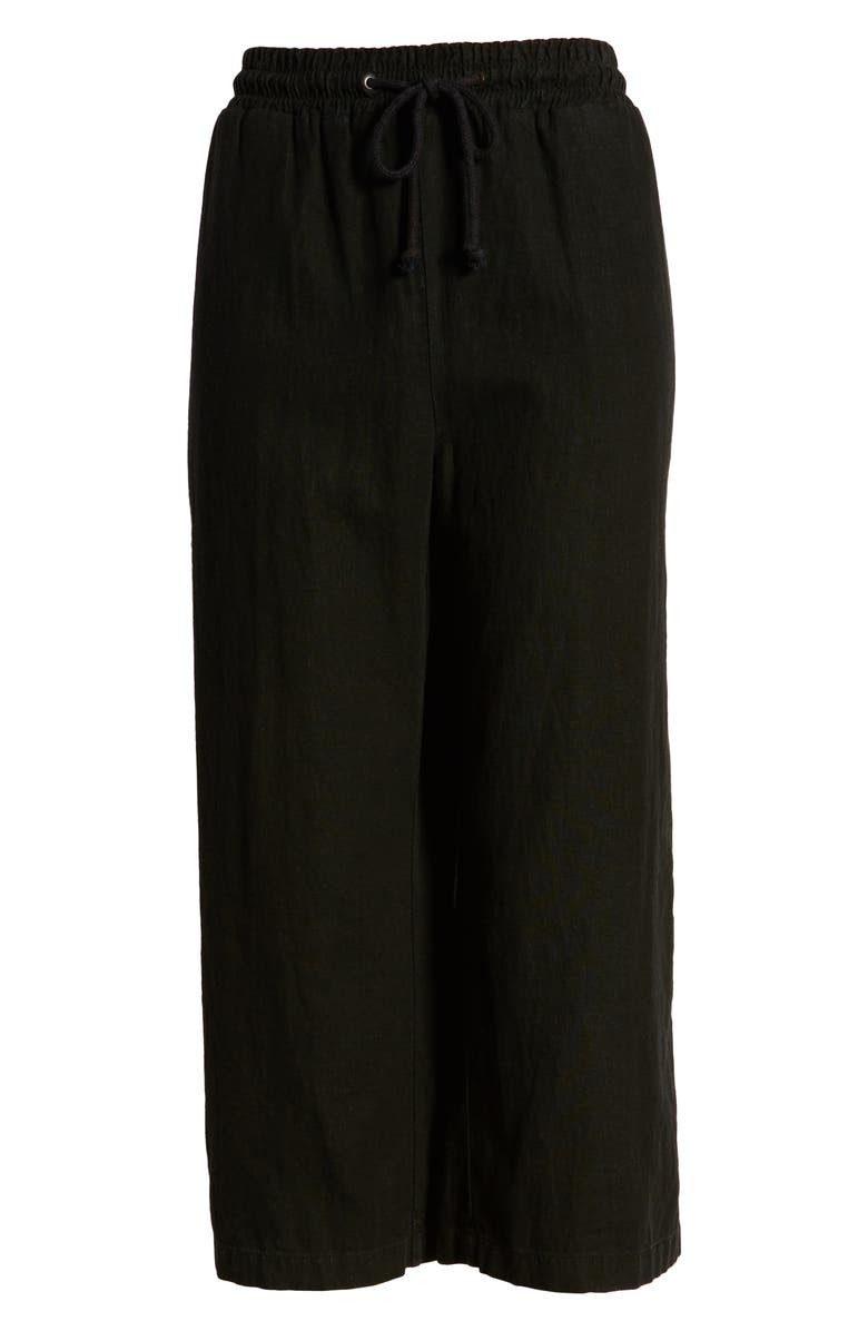 Treasure & Bond Drawstring Wide Leg Crop Linen Blend Pants, Alternate, color,
