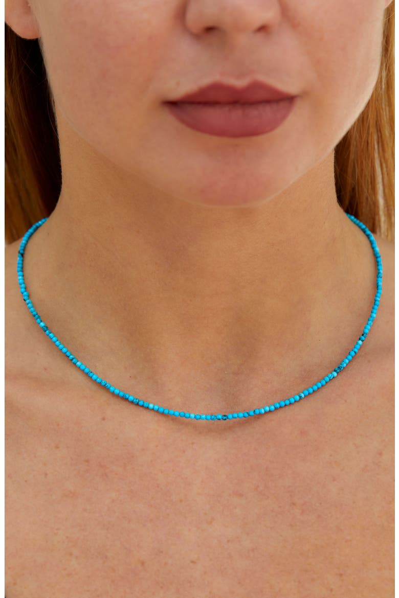 Blue Turquoise Choker Necklace, Alternate, color, BLUE