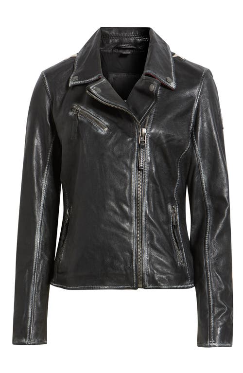 Mauritius Christy Leather Moto Jacket In Black