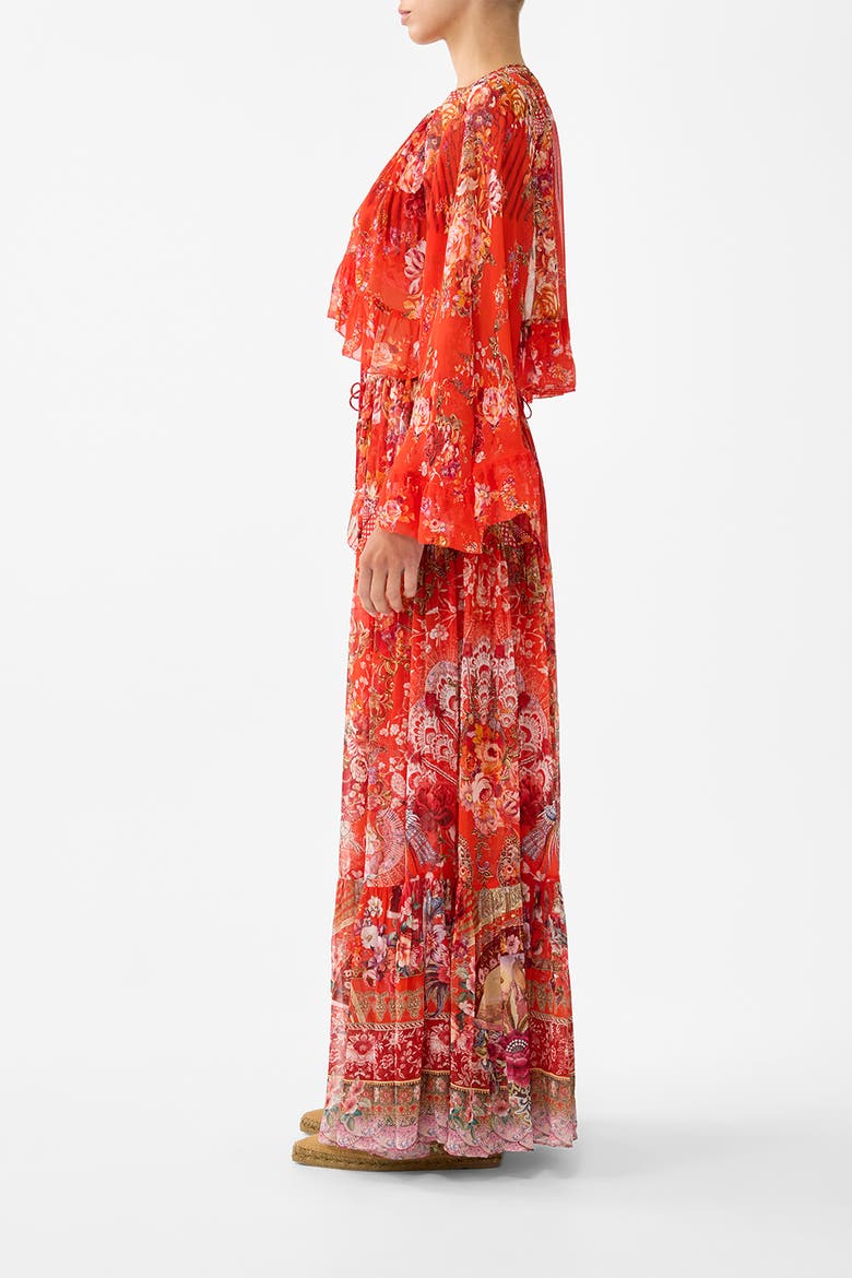 Crop Ruffle Top, Alternate, color, Olé Olé