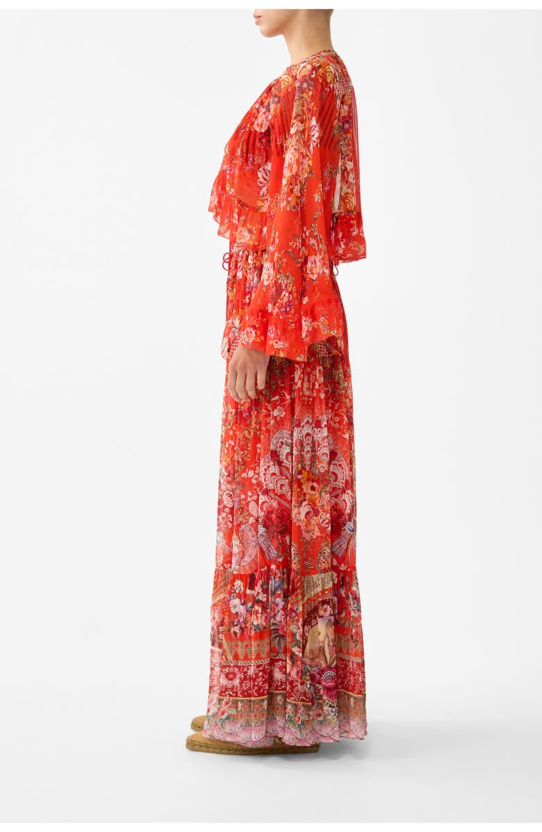 Camilla Crop Ruffle Top, Alternate, color, Olé Olé