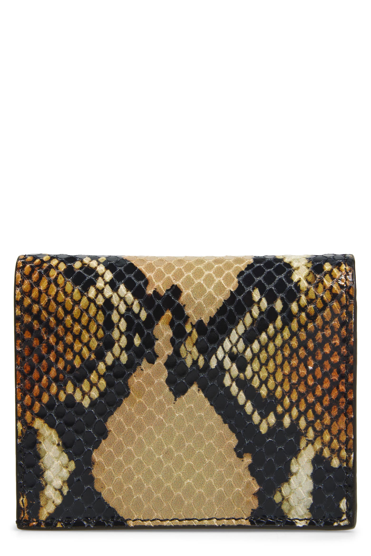 McQueen Snake Embossed Leather Card Case (Women) | Nordstrom