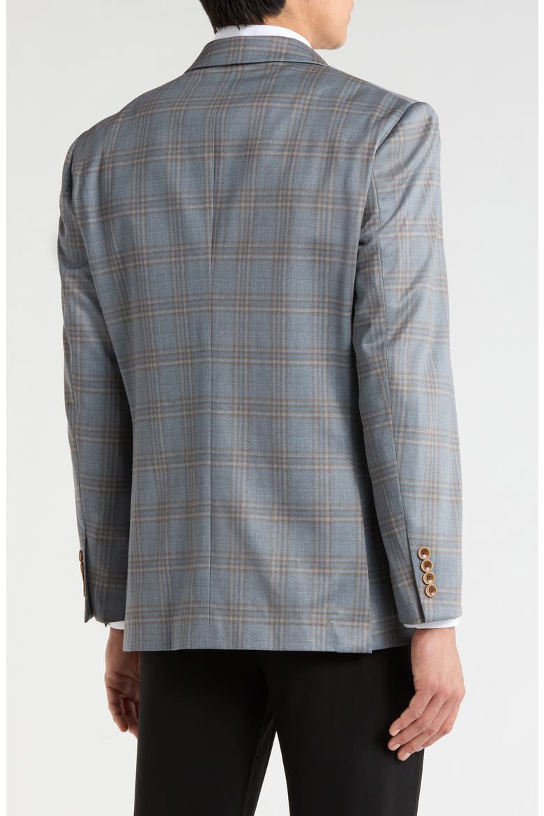 Slim Fit Plaid 4-Way Stretch Sport Coat, Alternate, color, GREY