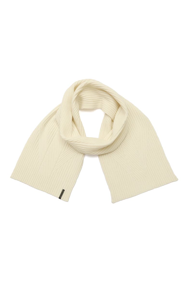 Margo Wool Blend Ribbed Scarf, Main, color, CHALK WHITE