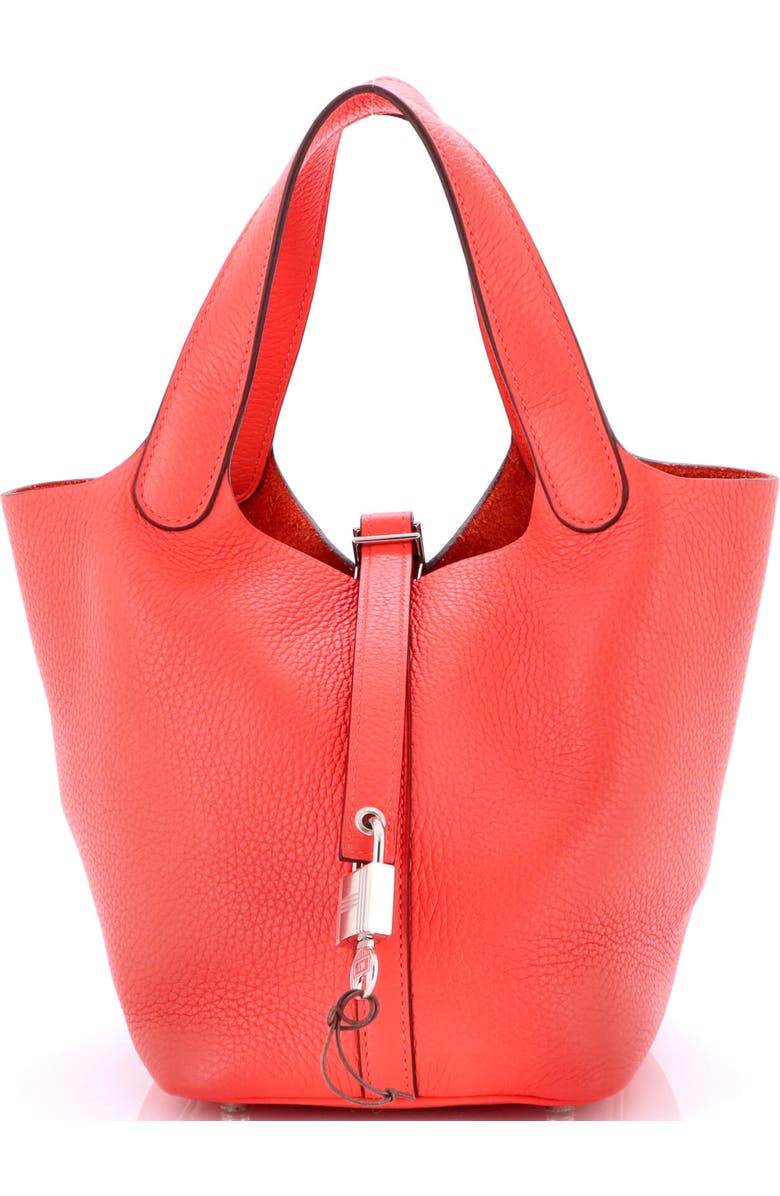 Pre-Owned Hermes Picotin Lock Bag Clemence PM, Main, color, Rouge Pivoine