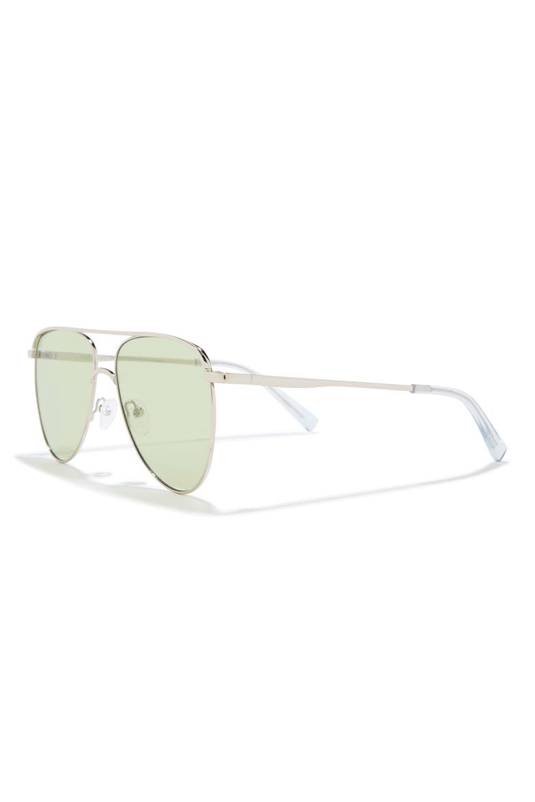 The Duke 57mm Aviator Sunglasses, Alternate, color, SILVER