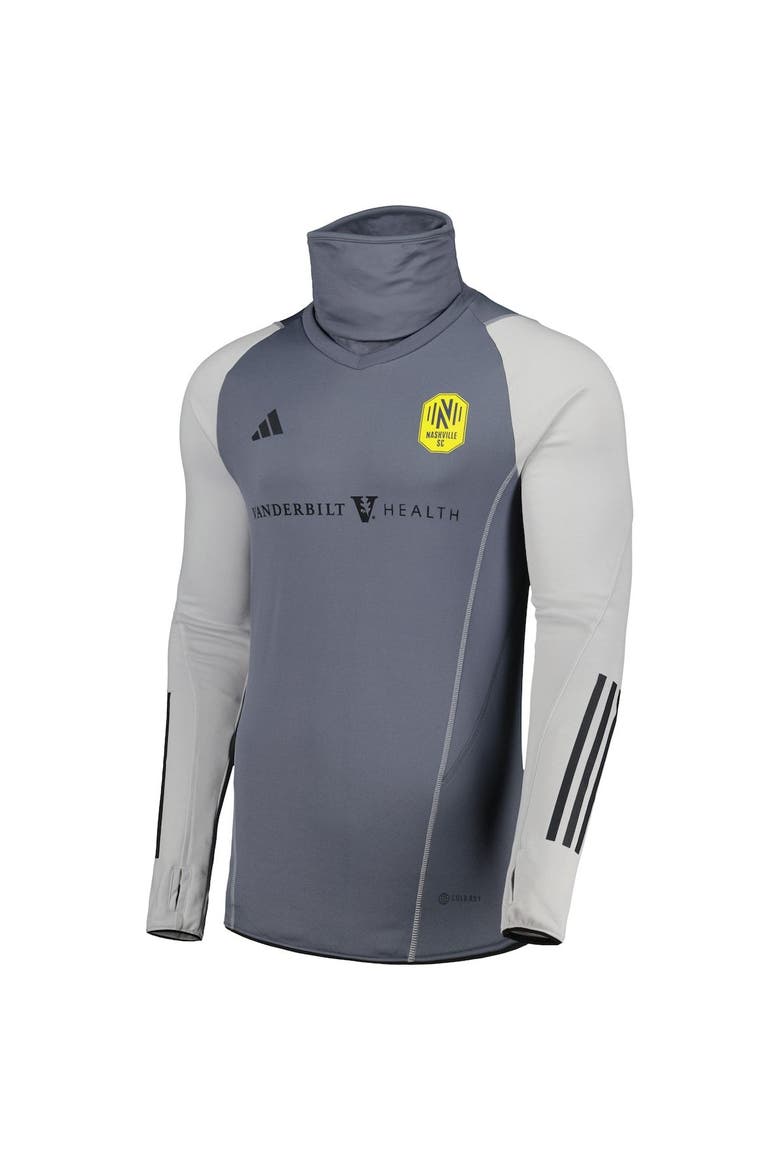 Men's adidas Gray Nashville SC Warm Raglan COLD.RDY Top, Alternate, color, Gray