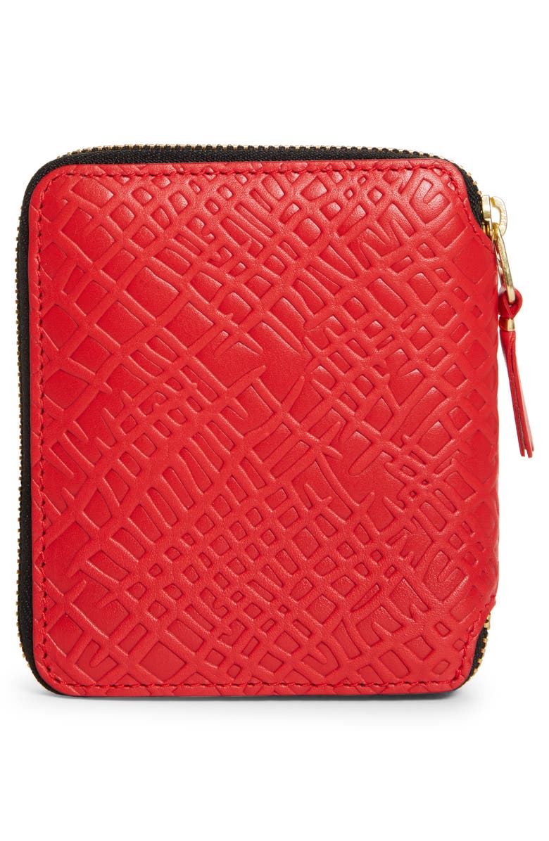 Comme des Garçons Wallets Roots Embossed Leather Zip Wallet, Alternate, color, 