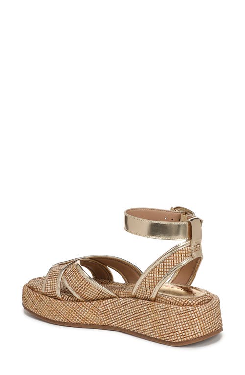 Sam Edelman Nylie Platform Ankle Strap Sandal Sand Dune Multi Faux Raffia In Sand Dune Multi/amber Multi