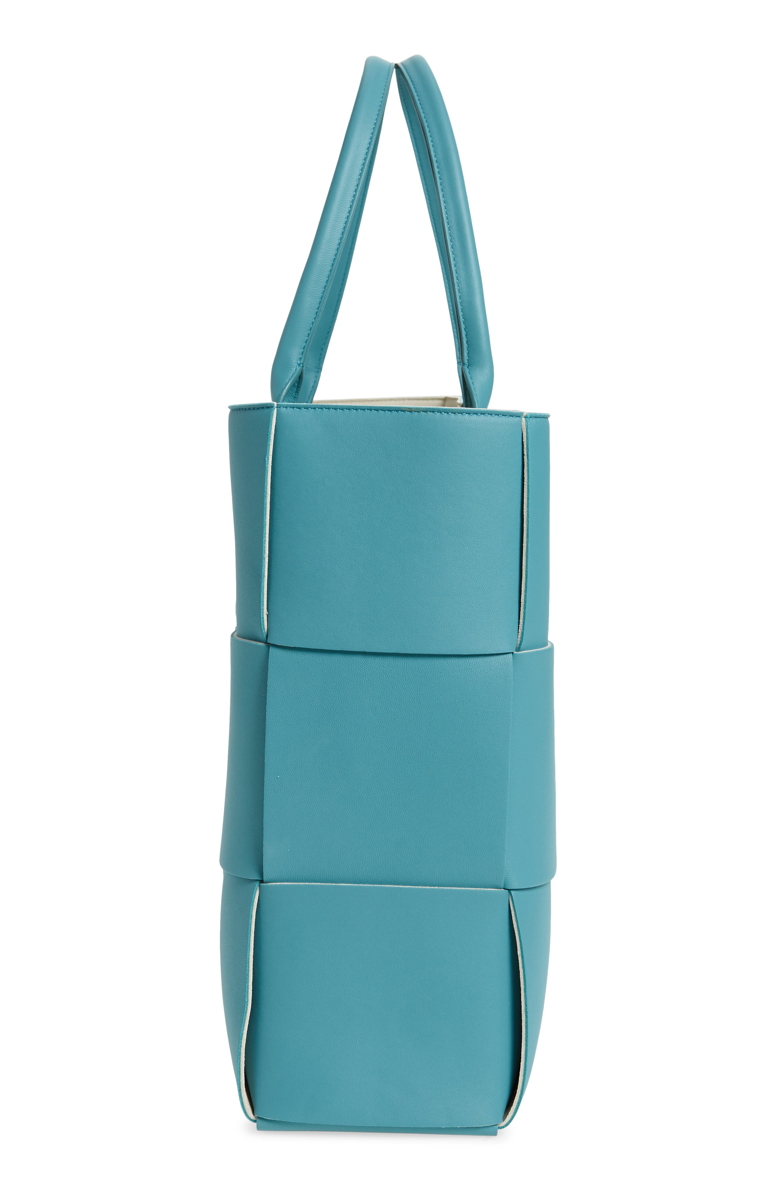 Large Arco Intrecciato Leather Tote, Alternate, color, LINOLEUM/ PLASTER