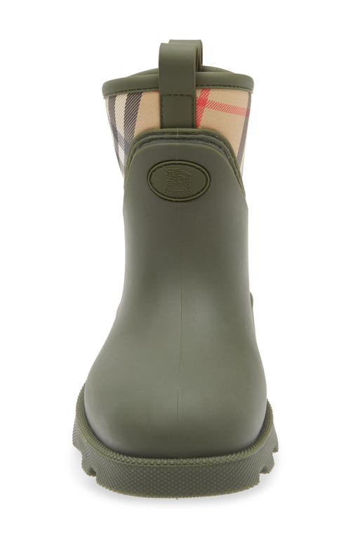 Burberry Marsh Stamp Checked Nylon-paneled Rubber Ankle Boots In Black