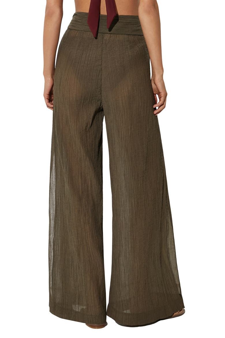 Gemma Wide Leg Cover-Up Pants, Alternate, color, KHAKI GREEN