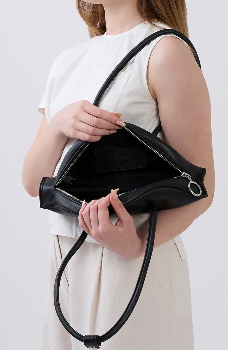 behno Mini Laverne Leather Bowler Bag, Alternate, color, Black